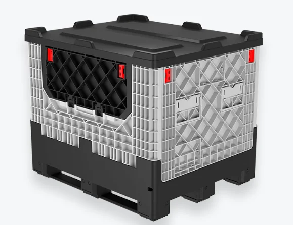 heavy duty bulk storage industrial hdpe Stackable Large Foldable Collapsible plastic pallet box With factory price lypallets