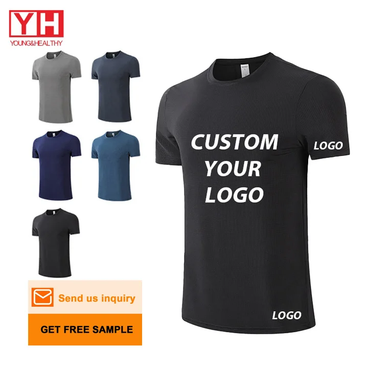 Custom Mens Activewear Shirt Custom Logo Running Clothes EU Size Polyester Dryfit Fitness Men Sport T-shirt