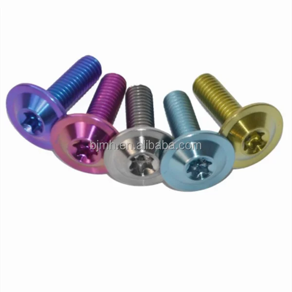 Grade5 M7 X 32mm Tc4 Titanium Bolts Wheel Hub 12-point Flange Ti Screws Forged Titanium Bolts For Car