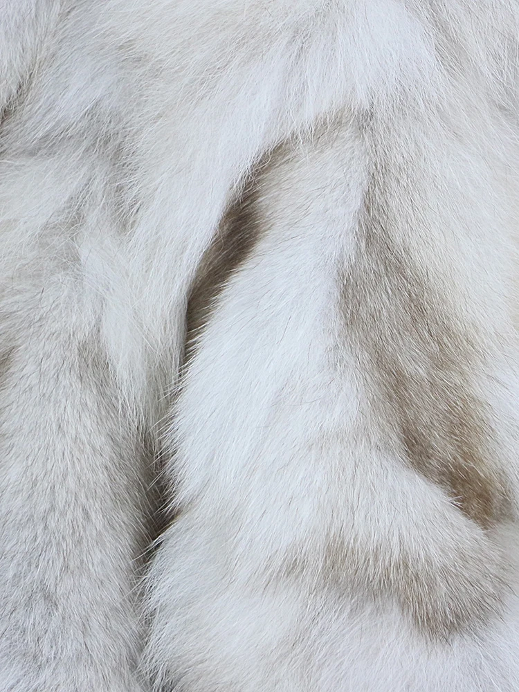 OFTBUY Thick Loose Three Quarter Sleeve Winter Jacket Women Real Fox Fur Coat Bat Style Whole Fox Fur Outerwear Fur Jacket