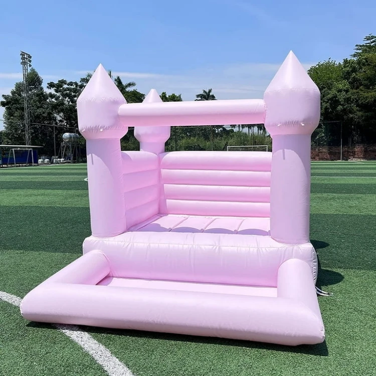 Mini jumping castle for kids Pink wedding bounce house with ball pit white inflatable jumper party toys