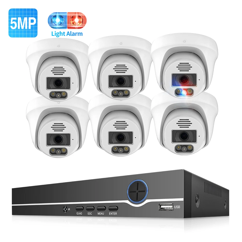 5MP 8 channel Cctv Camera System Nvr Human Detection Night Vision Hd Cctv Camera Security Video Kit