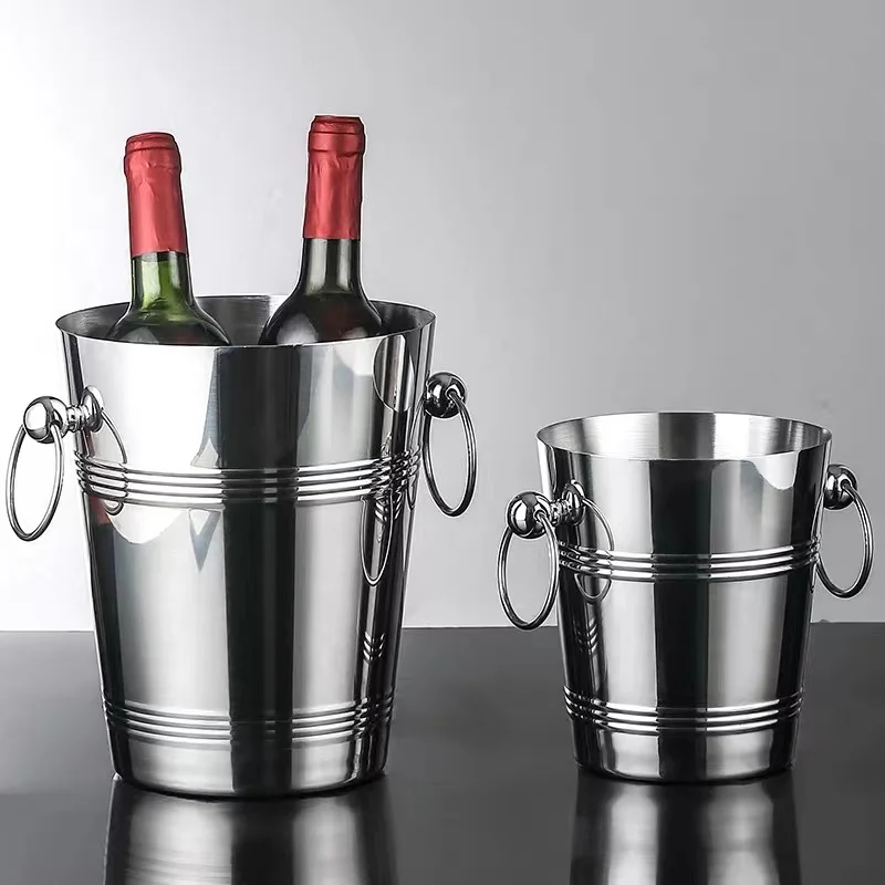 Made in China Stainless steel bar supplies Stainless steel double ear ice bucket