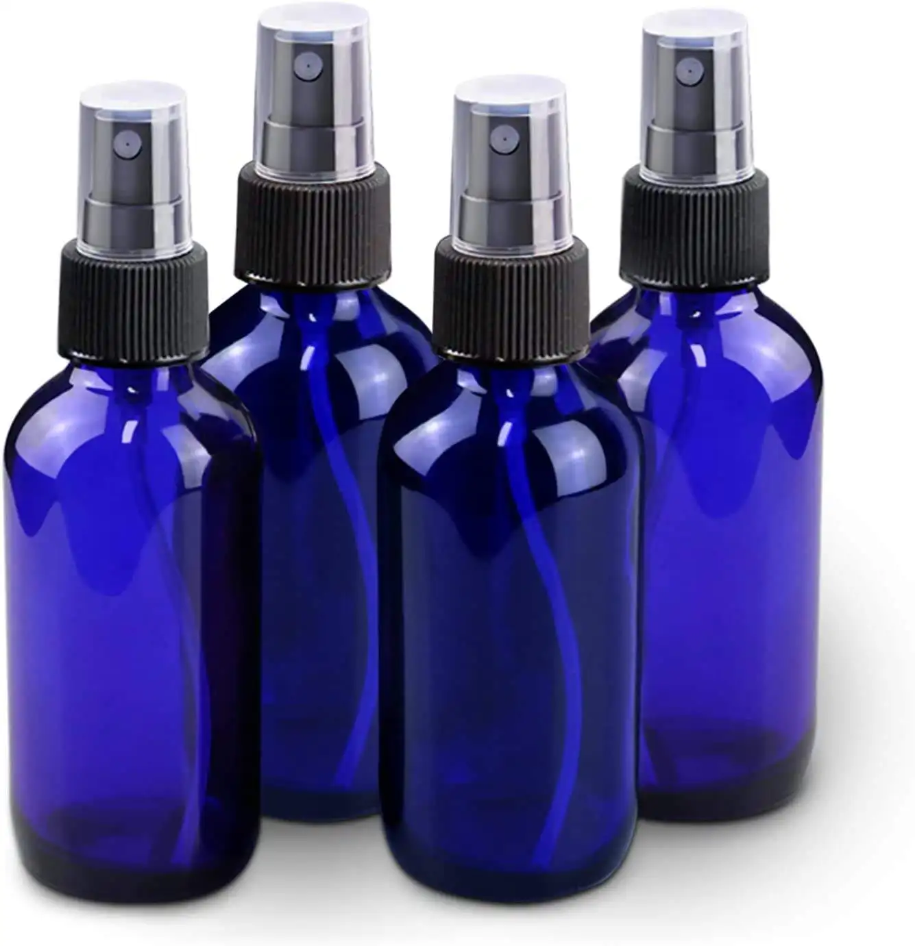 OEM Empty 120ml 4oz Cobalt Blue Boston Glass Spray Bottle Fine Mist Sprayer Aromatherapy Perfume Atomizer Bottle wholesale