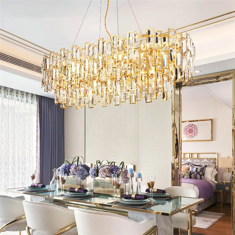 Luxury Crystal Chandeliers Modern Led Hanging Lamps Living Room Hotel Decorative Ceiling Lighting Pendant Chandelier Lights