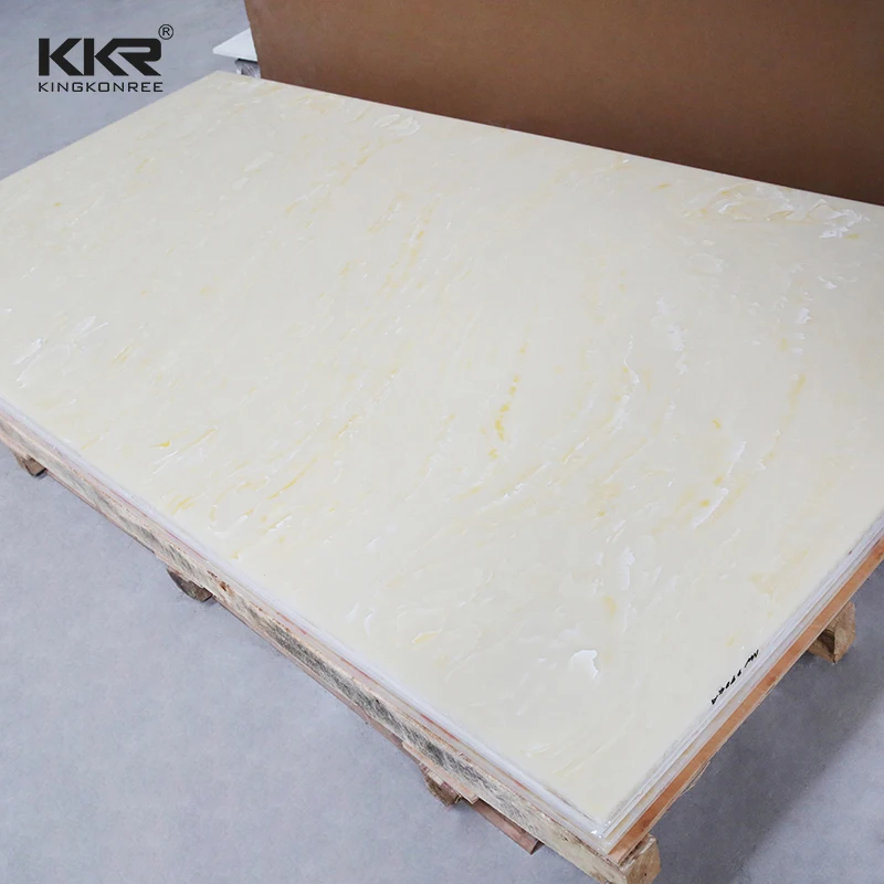 High quality pure modified artificial stone sheet big slab artificial marble acrylic solid surface sheet for kitchen countertop