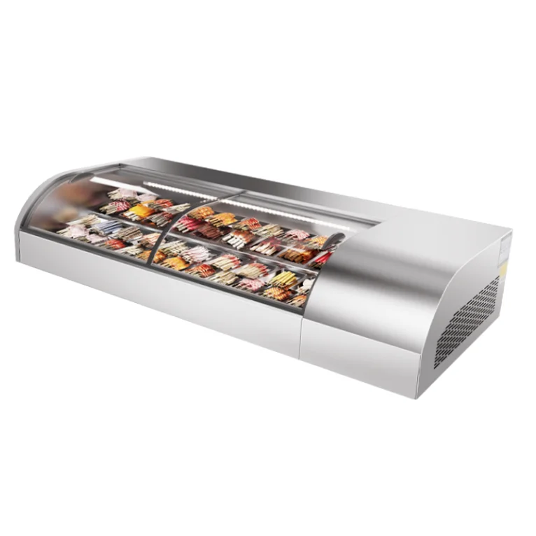 8- Commercial Counter Top Sushi display fridge sushi counter showcase salad refrigerator cabinet food display showcase