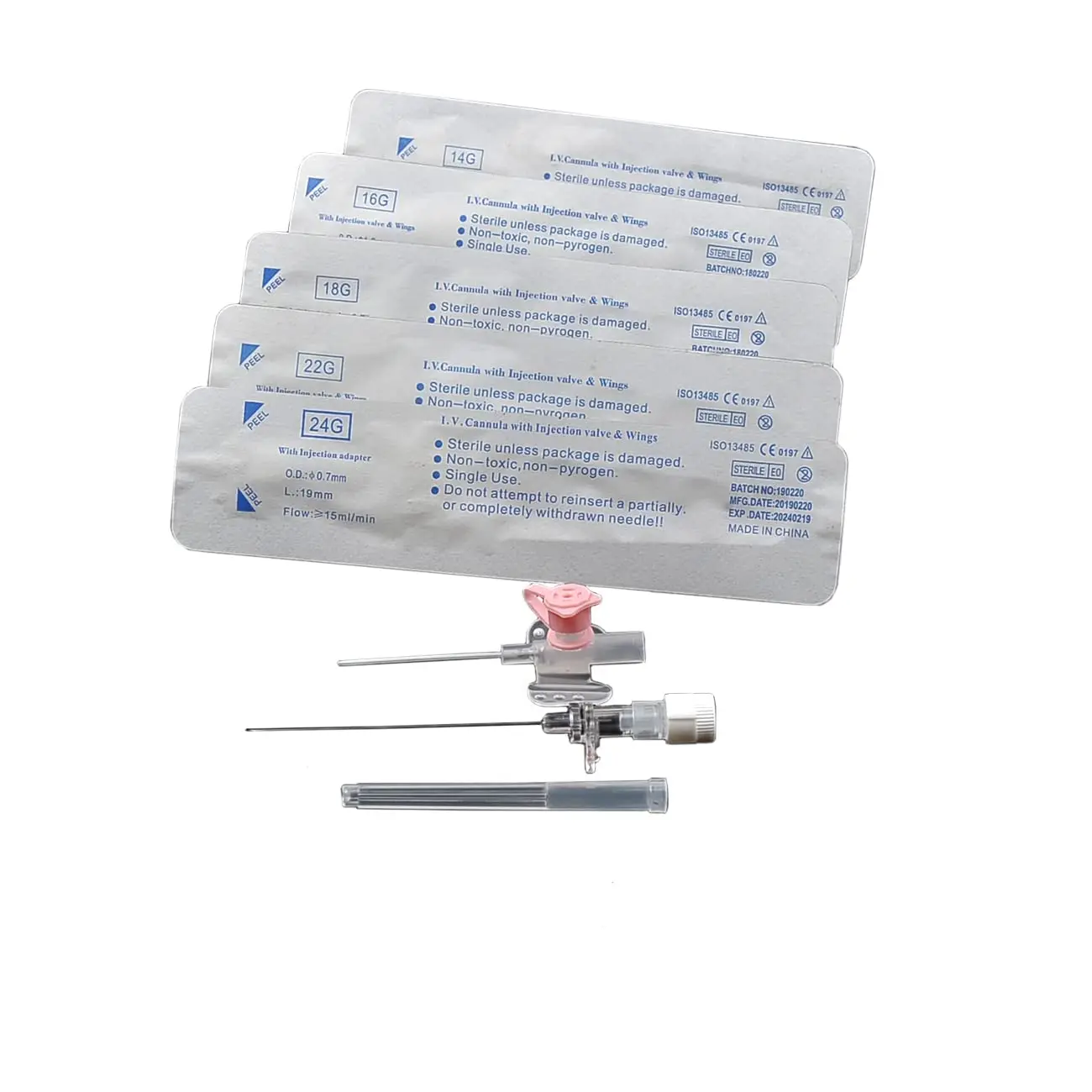 Sterile IV Cannula With Heparin Cap Disposable Butterfly IV Cannula Intravenous Injection Catheter Veterinary Consumables