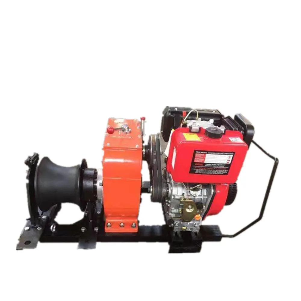 1 Ton Gasoline and Diesel Engine Powered Winch for Electric Construction