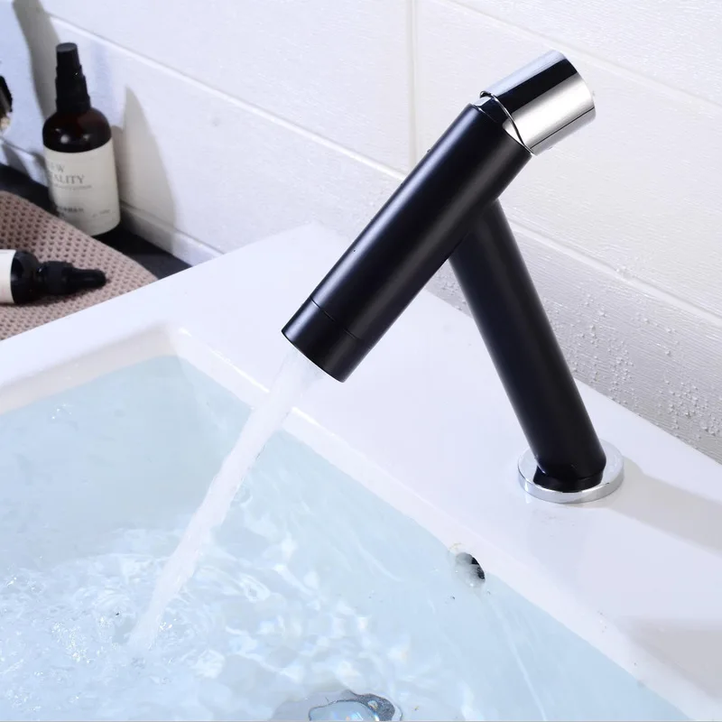 LONGSTAR Manufacturers Special Brass Basin Faucet Bathroom Cold and Hot Countertop Basin Black Chrome Brushed Gold Faucet