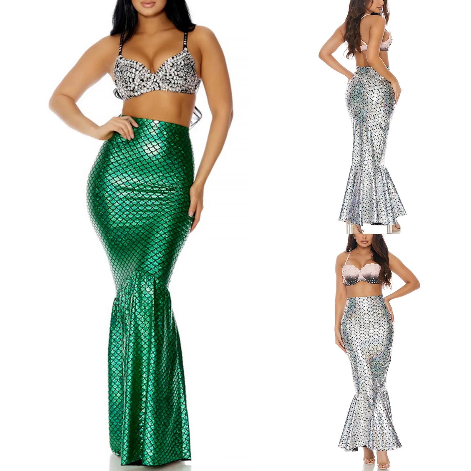 Europe and the United States the latest explosion models mermaid skirt high-waisted sexy tight long section half-body skirt