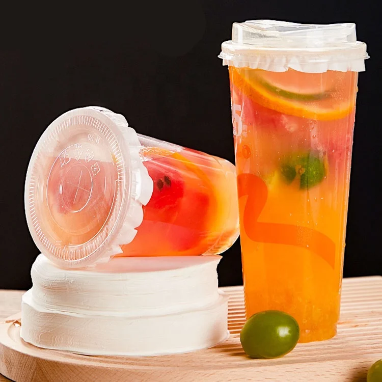 Disposable Food Grade Coffee Milk-tea Cup Air-right Sealing Leak-proof Mat Waterproof Leak Proof drink paper Sheet