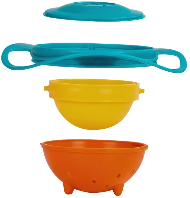360 Degree Rotation Spill Resistant Rotary Balance Gyro Shape Kids Bowl With Lid For Toddler