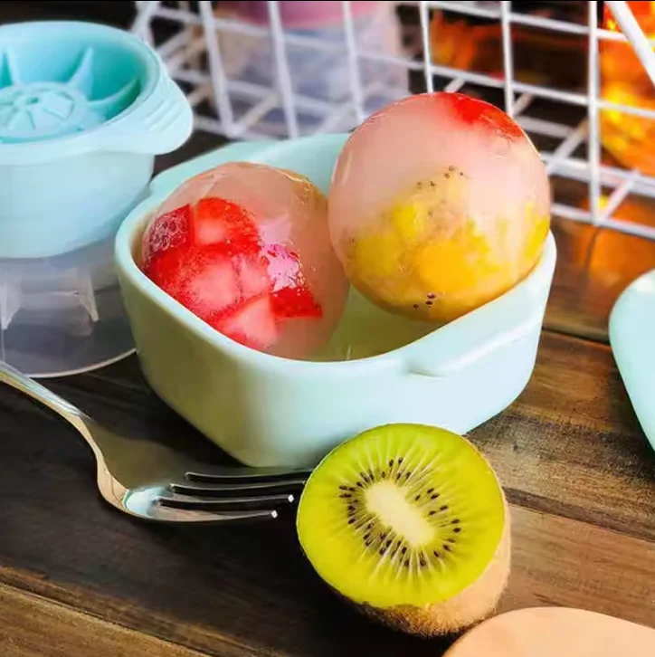 New 2024 Sphere Silicone Ice Cube Tray Freezer Press Ball Maker Mold for Large Round Craft Whisky Balls