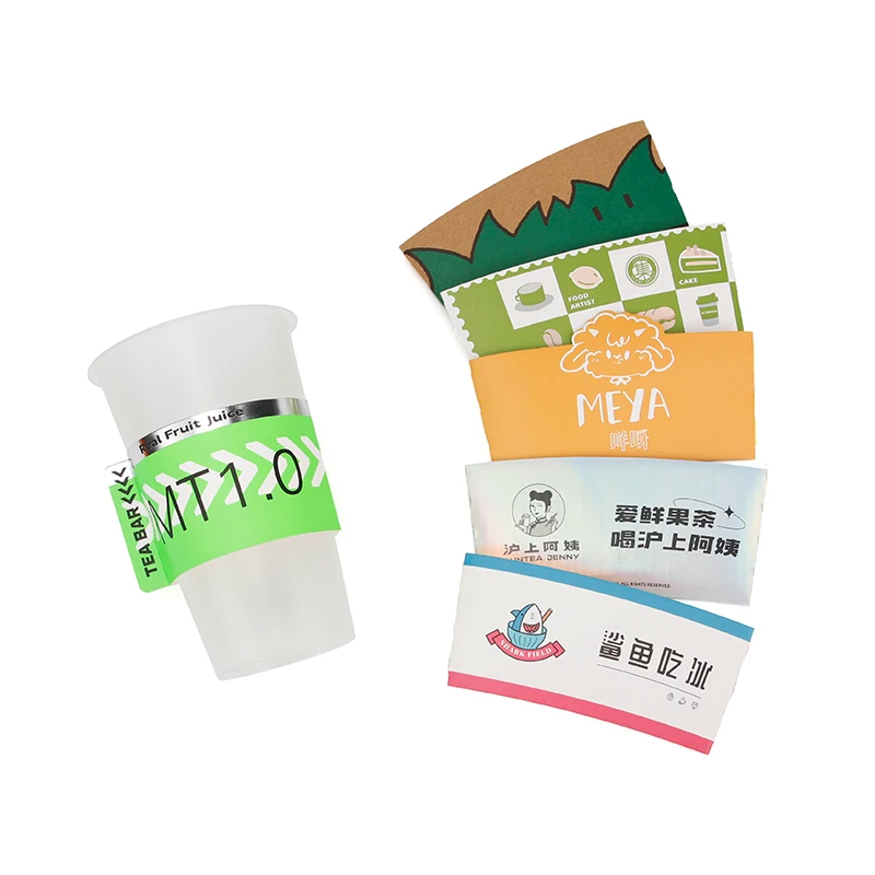 Yicheng Custom New Design Printed Cup Holder Sleeve  Reusable Iced Coffee Cup Sleeve Paper Coffee Cup sleeve