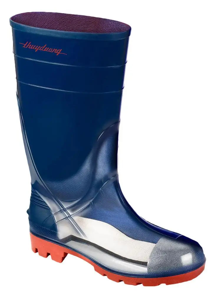 
High Quality PVC Safety Work Boots - Steel Cap and Steel Sole Gumboots for Construction, Mining, Engineering, etc 