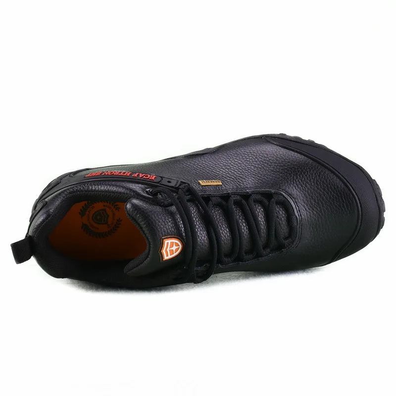 High quality unisex cowhide leather outdoor hiking shoes non-slip rubber sole mountain sport trekking shoes for men