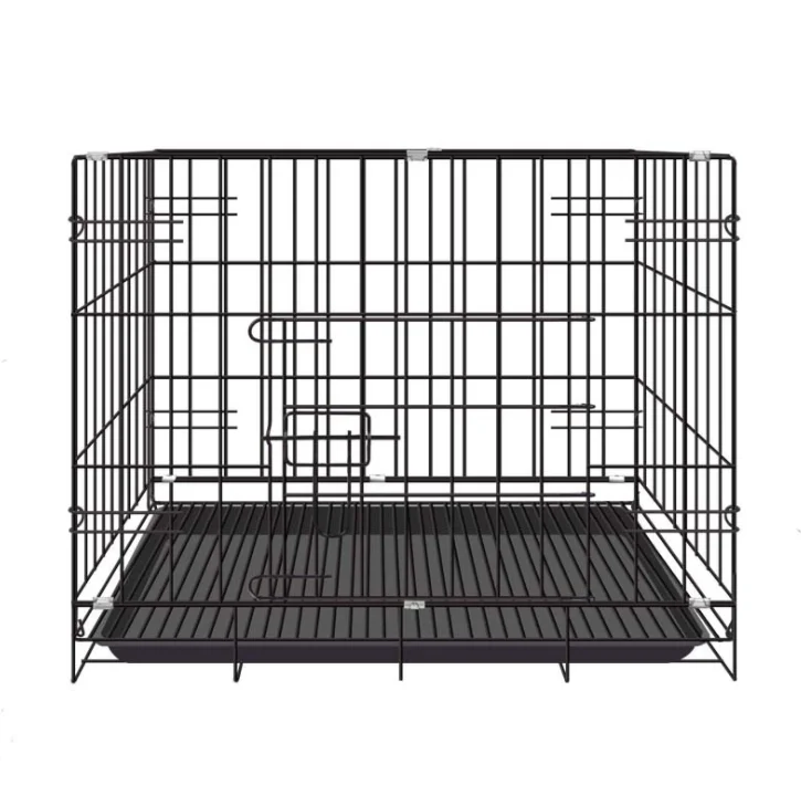 
2021 Very Popular Collapsible Live Animal Pet Cages with Plastic Tray Iron Kennel Cage Dog Cat Pet Cages 