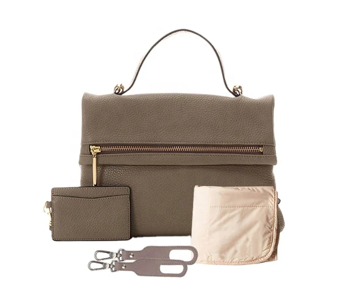 vegan Leather Diaper Bag tote,waterproof Nappy Bag for Mom Unisex Maternity changing Bag with changing pad