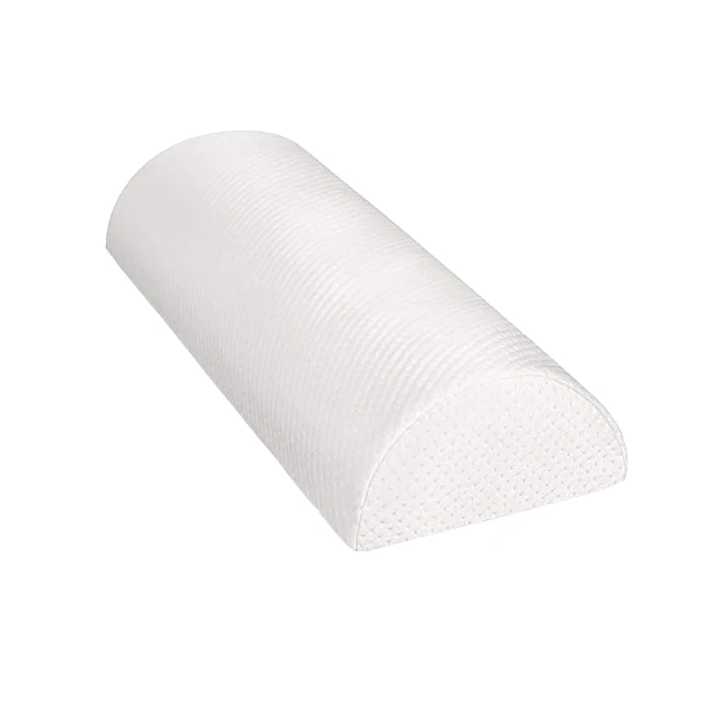 Back Pain Relief Memory Foam Half Moon Bolster Knee Pillow for Side Back Stomach Sleepers Semi Roll Round Lumbar Leg Wedge