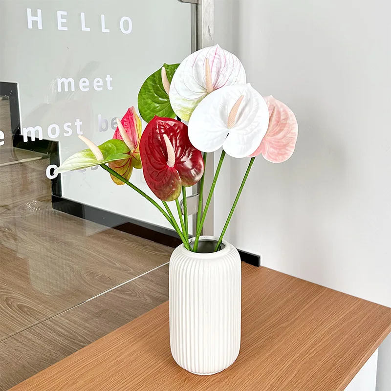 Artificial Flowers Anthurium Real Touch Anthurium Decoration Plant 3D Printing Anthurium Flowers