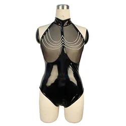 Women Sexy Patent Leather Bodysuits Sexy Bodystocking Open Crotch Body Suit Sexy Costumes For Women