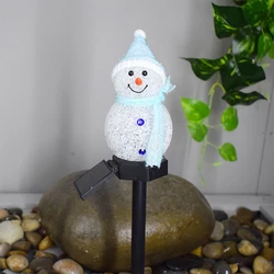Solar Christmas Snowman Lights, Outdoor Decoration Solar Lights, Snowman Stanta Ornament Landscape Lights for Garden, Yard, Pati