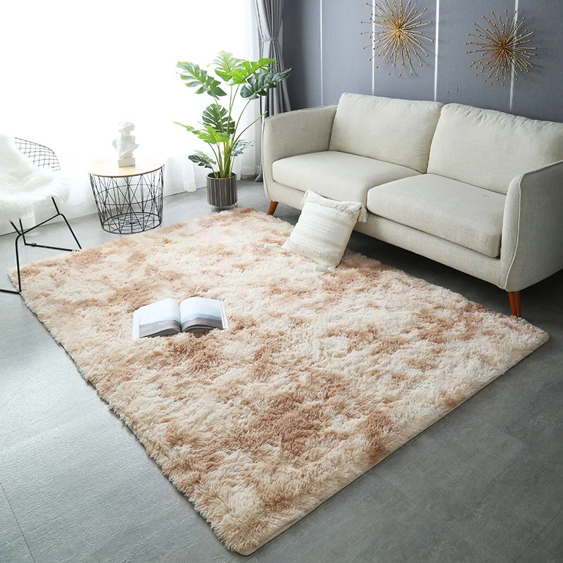 High quality luxury large fluffy soft carpet plush rug minimalist washable faux fur living room bedroom bedside floor mat