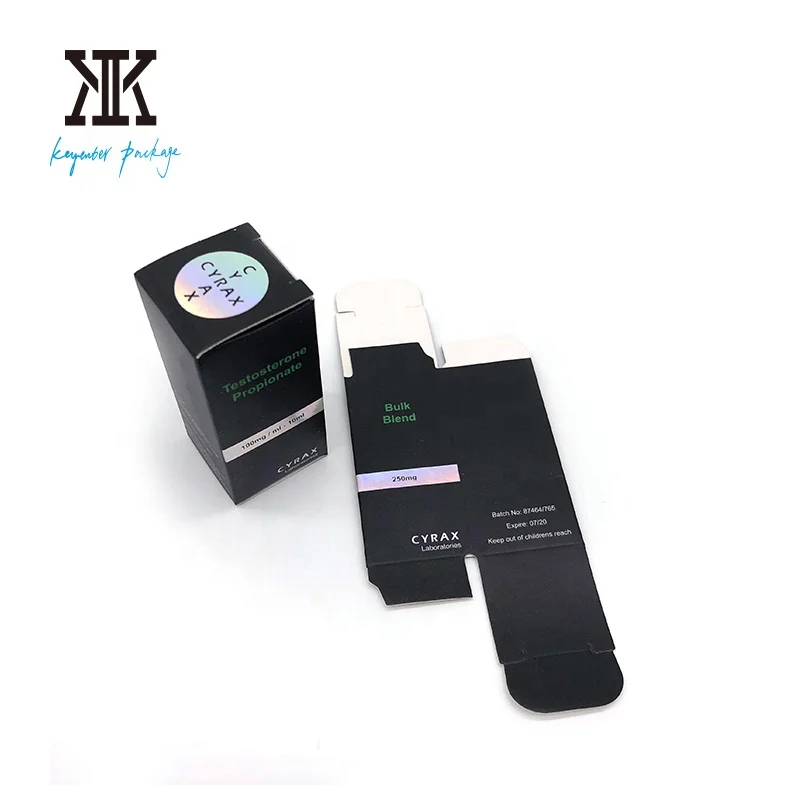 10ml vial packaging 250gsm hologram stamping vial box packaging