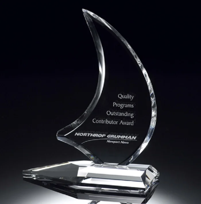 blank crystal black trophy crystal glass awards and trophies plaques for souvenir  sailing boat trophy crystal