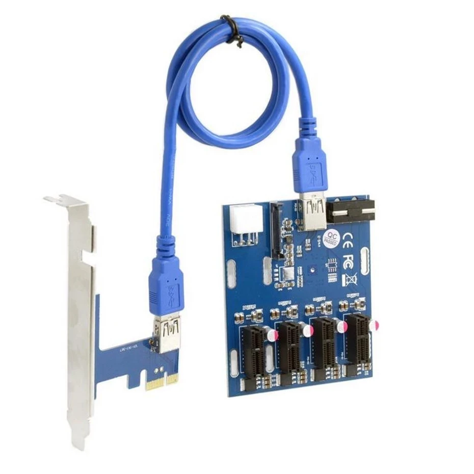 PCIe от 1 до 4 PCI Express 1X слот Райзер-карта Mini ITX к внешнему слота PCI-e адаптер усилитель порта