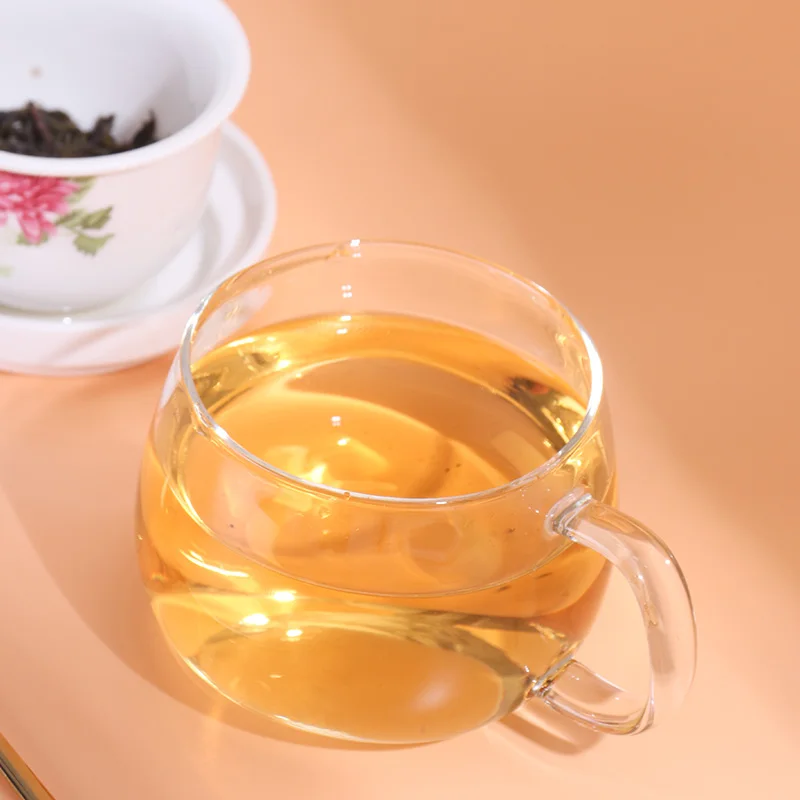 345CC High quality clear glass tea cups with ceramic lid with infuser