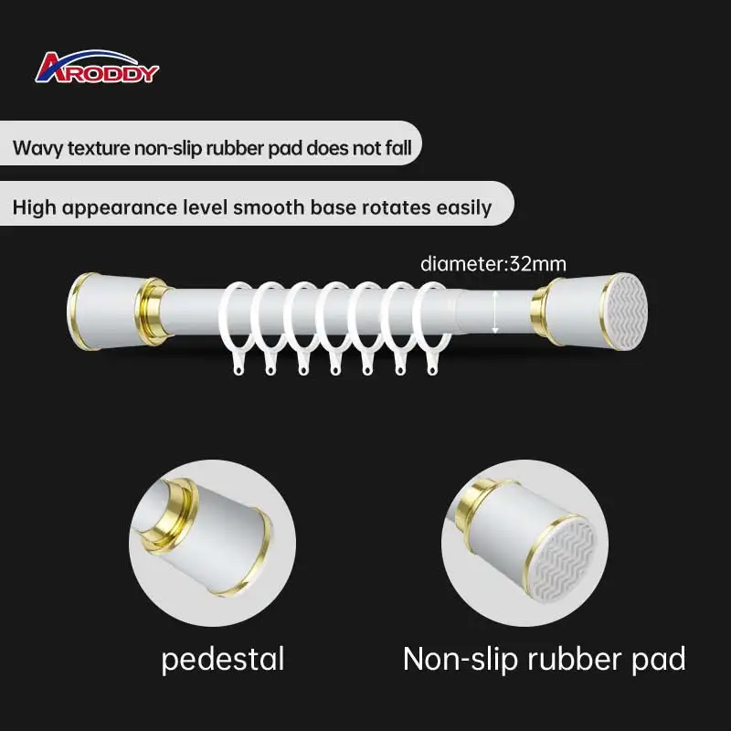 Yarun Wholesale Cheap Decorative Metal Curtain Rod Basic Model Finials Single Extendable Curtain Rods With Round Finials