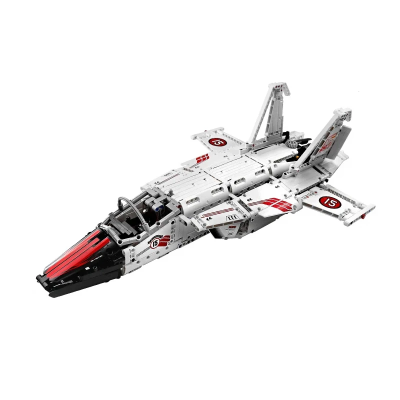 Mould King 15013 Air fighter APP Remote Control 887PCs Electric Jet Aircraft Model Building Block Sets For Kids Toy