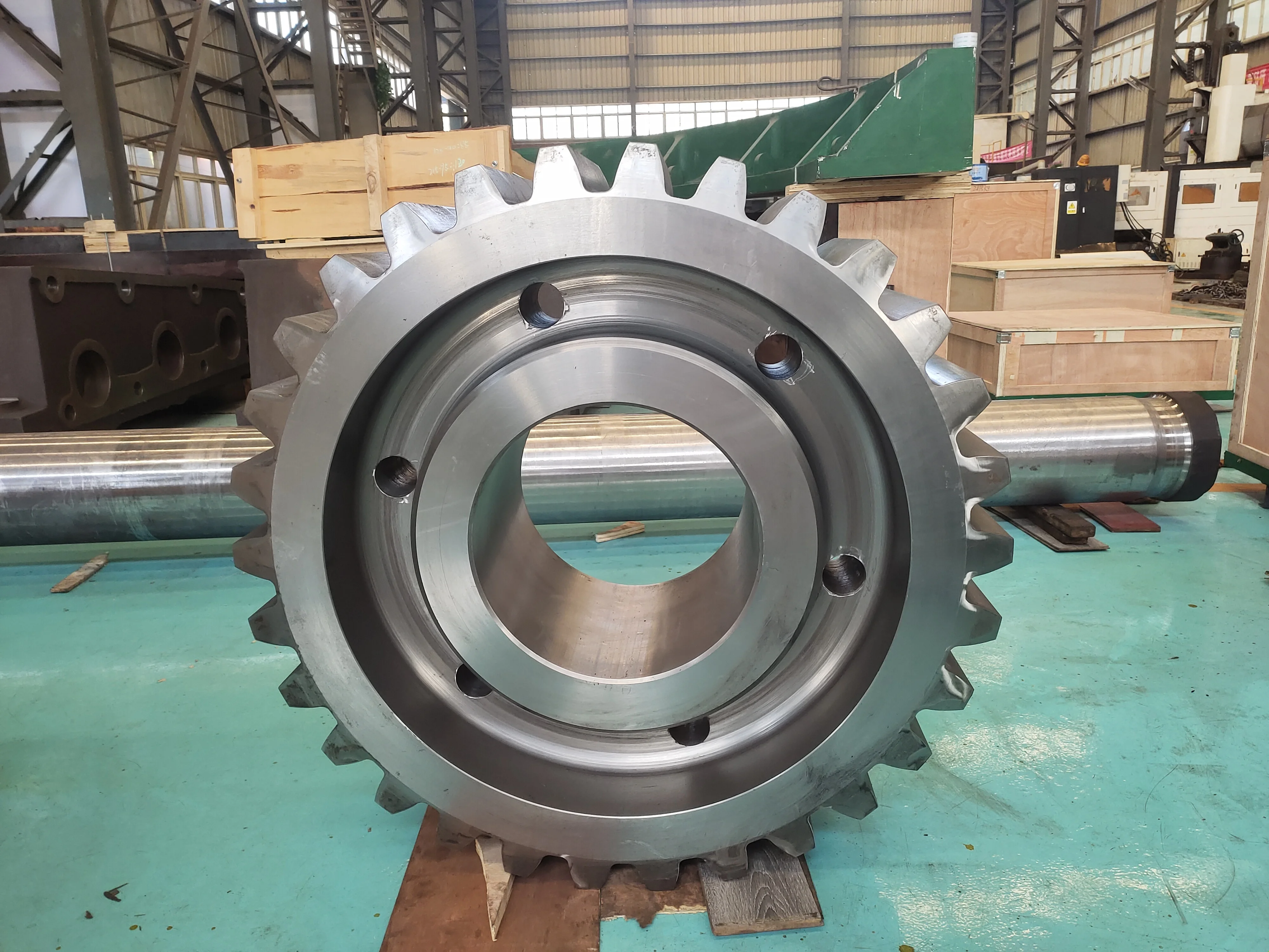 Mining custom CNC machining alloy steel large module gear forging drive large gear