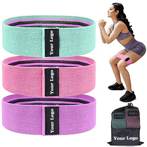 Custom Logo Non Slip Elastic Fabric Hip Circle Booty Bands Workout Resistance Bands Sets For Legs And Butt Exercise