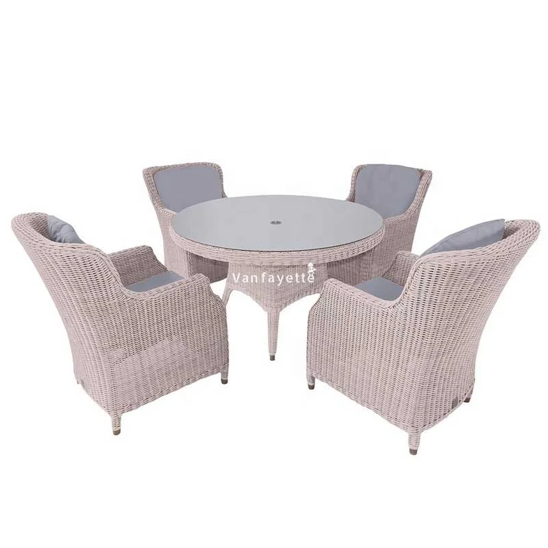  6 Piece Patio Set Small Table with Umbrella Hole Outdoor and Chairs