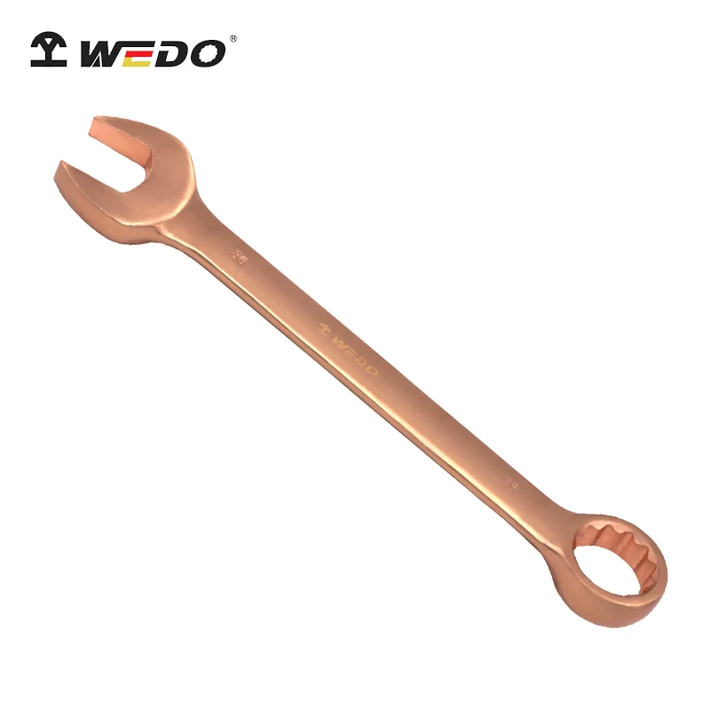 WEDO Hot Selling DIN BAM Certificate EX-plosion Combination Die-forged Beryllium Copper 15 degree Wrench for Safety Work