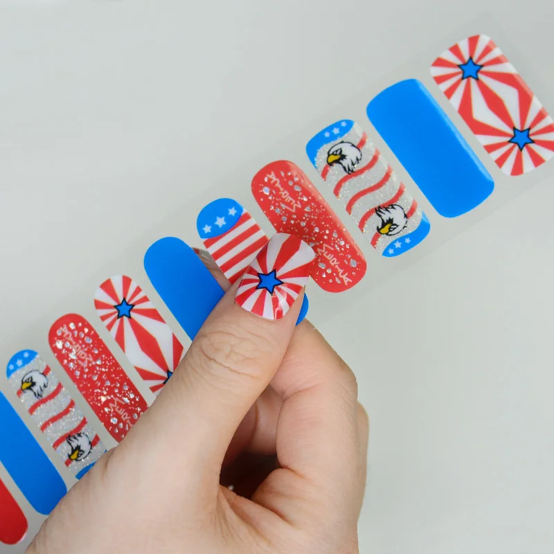 Hot Selling Uv Lamp Semi Cured Gel Nail Sticker Nail Polish Stickers Wraps Custom Gel Nail Strips