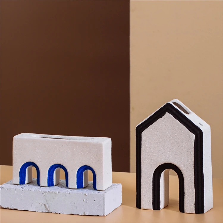 Wholesale modern decorative home accessories decoration vase art crafts ceramic flower vases for wedding decor