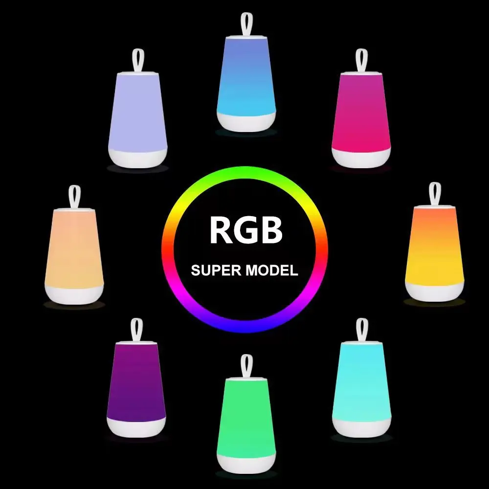 Modern RGB LED Night Light Rechargeable Indoor Decorative Lamp Remote Control Touch USB Battery Supply ABS Mini Bedroom