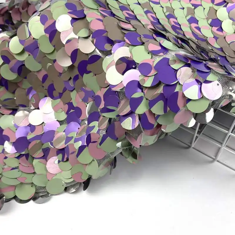 18mm big colorful mermaid fish scale sequin tulle fabric for party dress
