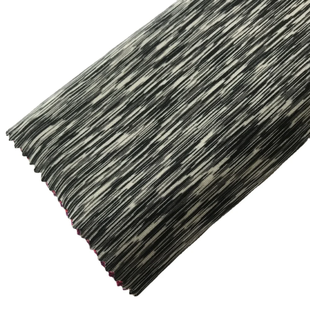 high elastic space dye jersey 88 polyester 12 spandex weft fabric for legging