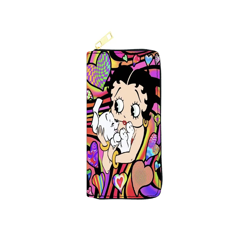 Cartoon Betty woman PU leather Coin Purse Ladies Student long wallet money clips