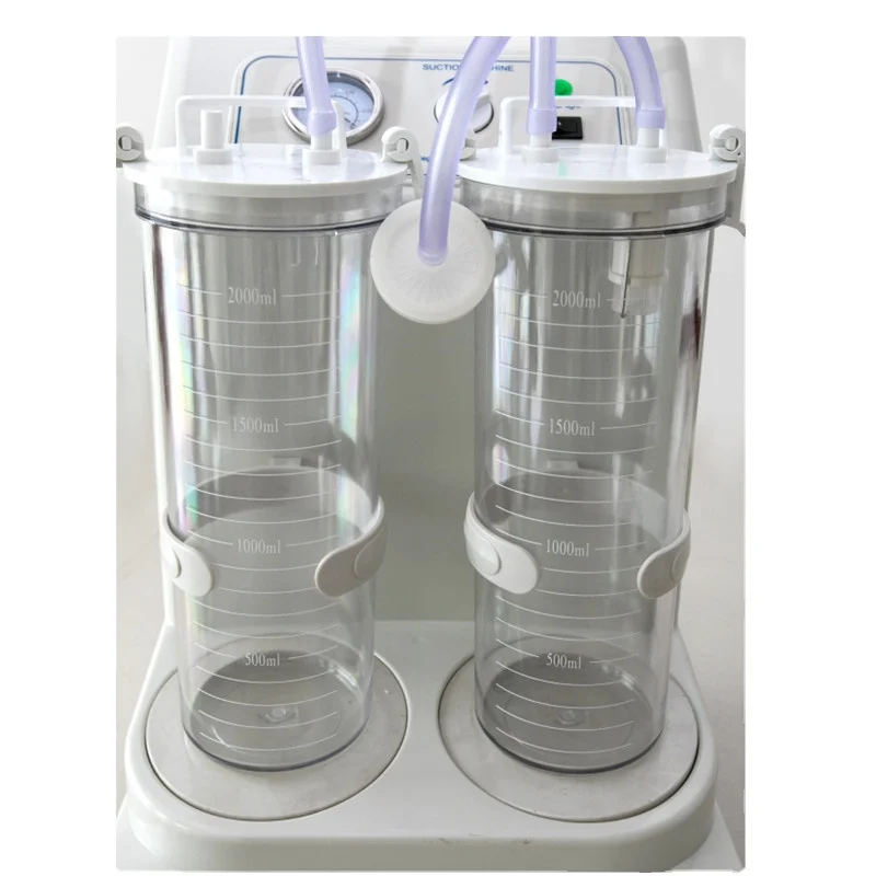 Medical Portable mobile electrical aspirator High duty Vacuum lipo surgical suction Machine with Pastics bottles
