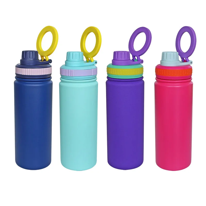 Topnovo Custom 24oz 32oz Round Mouth Stainless Steel Thermos Flask Vacuum Insulation Water Bottle with Phone Holder Magnet