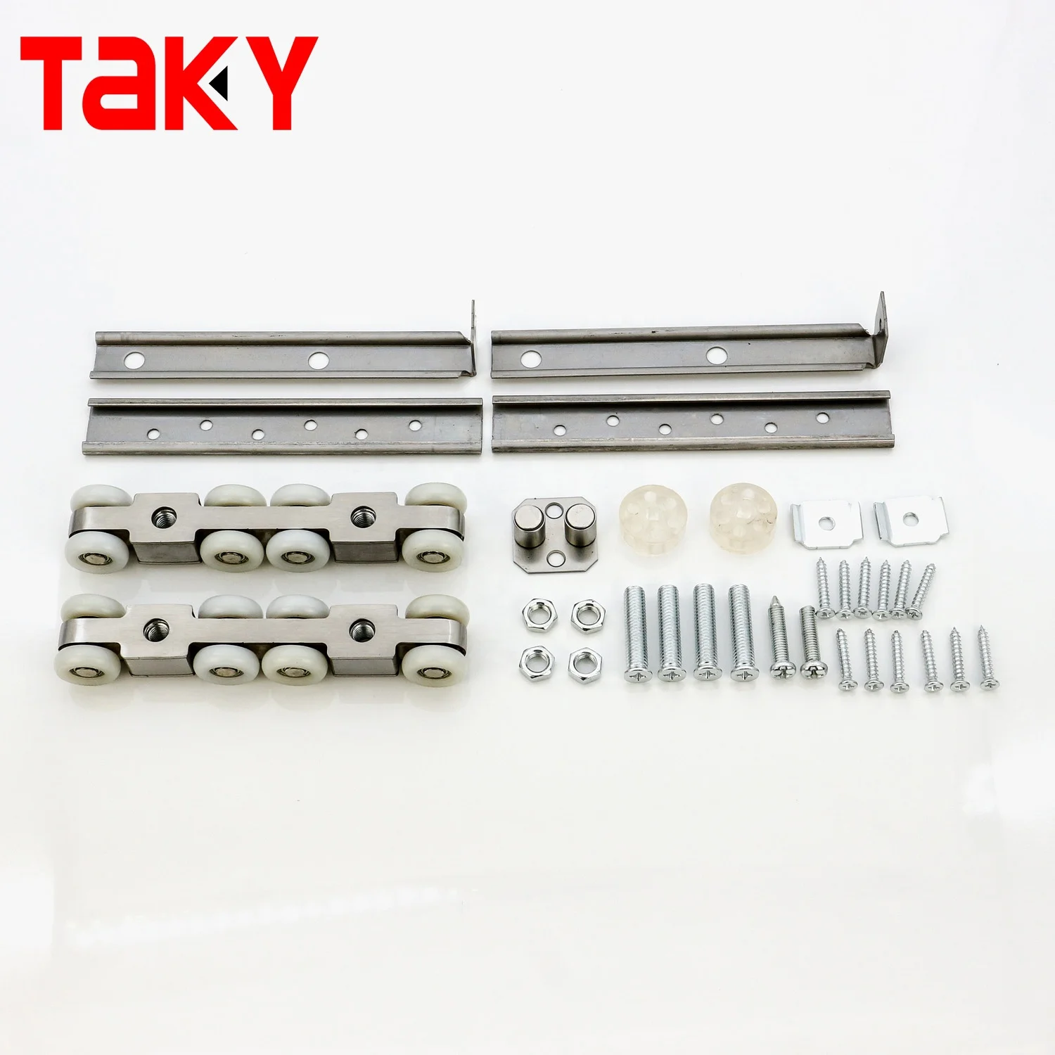 Furniture wardrobe roller double soft closing 8 wheel sliding door pulley hardware fitting
