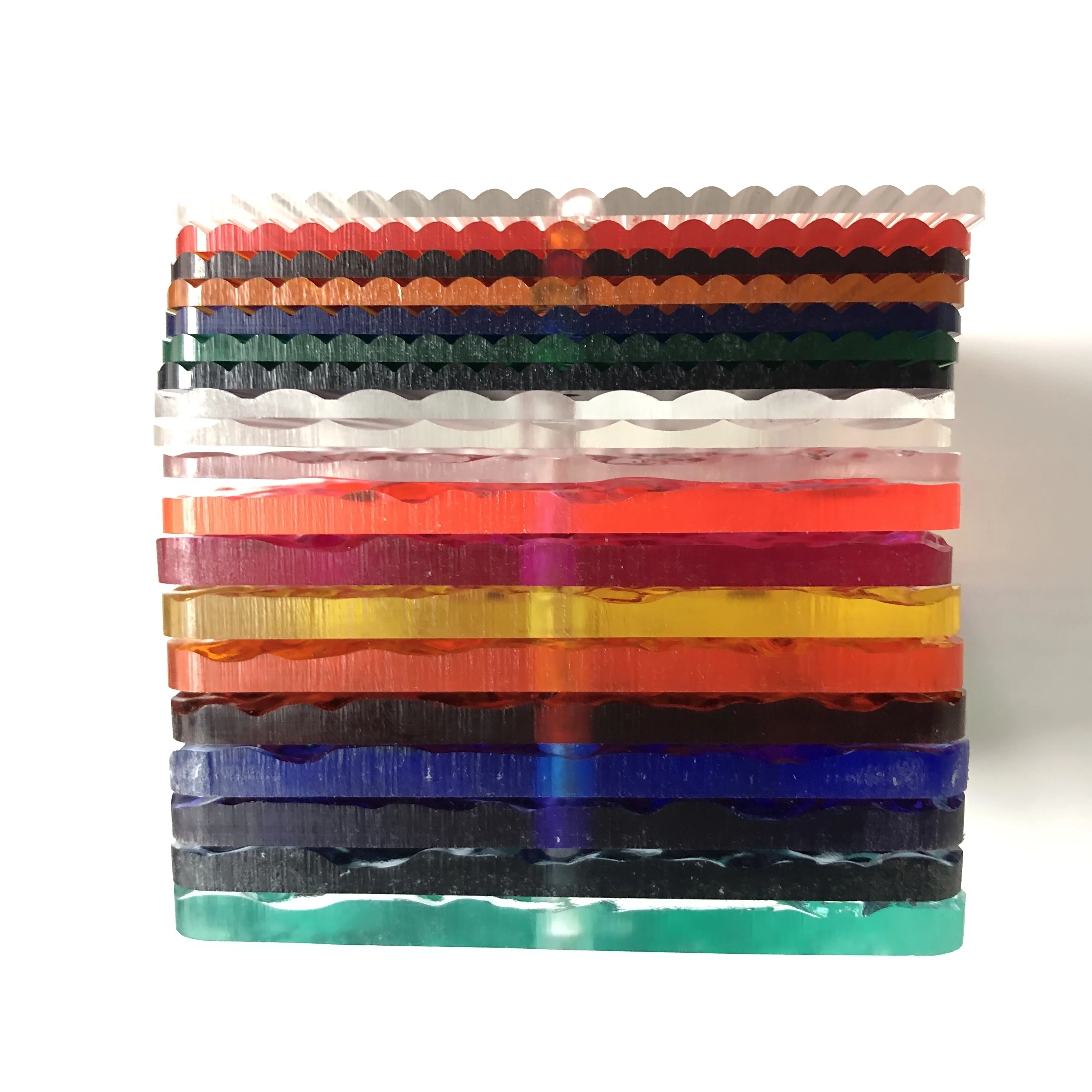 Custom Vertical Stripe Acrylic Panel for Decoration Color Acrylic Light Guide Plate Transparent Cast Acrylic Sheet