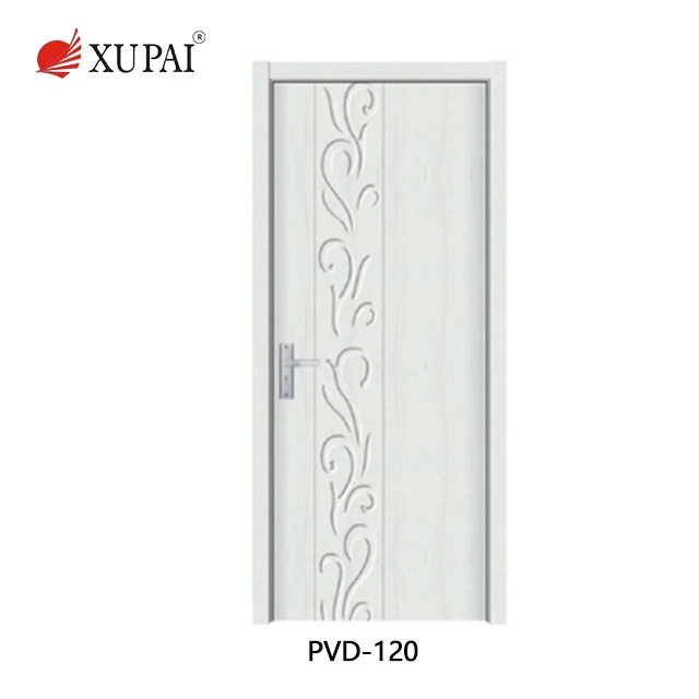 New design white pvc door price list pvc flush door
