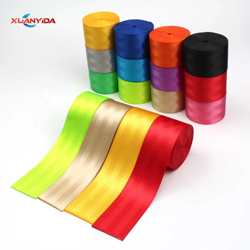 Customized neon green gold yellow red sport car seat safety belts